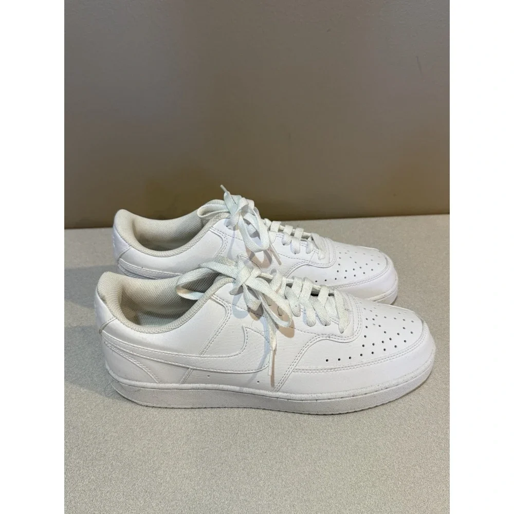 Nike Court Vision Low Men Shoes Size 10.5 Triple White 020709 LN2